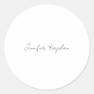 Classical Black & White Minimalist Professional Classic Round Sticker