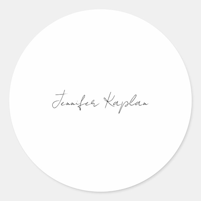 Classical Black & White Minimalist Professional Classic Round Sticker (Front)