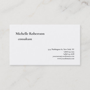 Classical Black White Plain Minimalist Business Ca Business Card