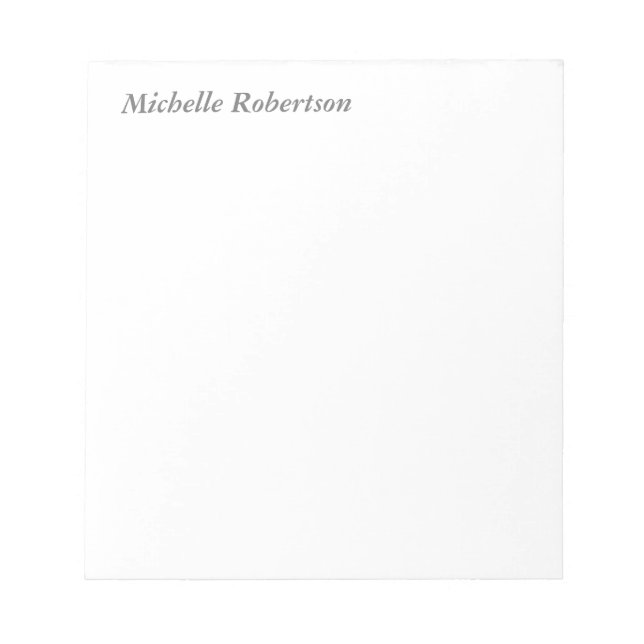 Classical Black White Plain Minimalist Simple Notepad (Front)