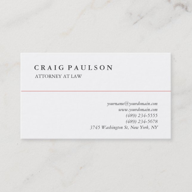Classical Black White Professional Business Card (Front)