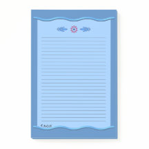 Classical Blue with Wavy Borders - Lined AH2015