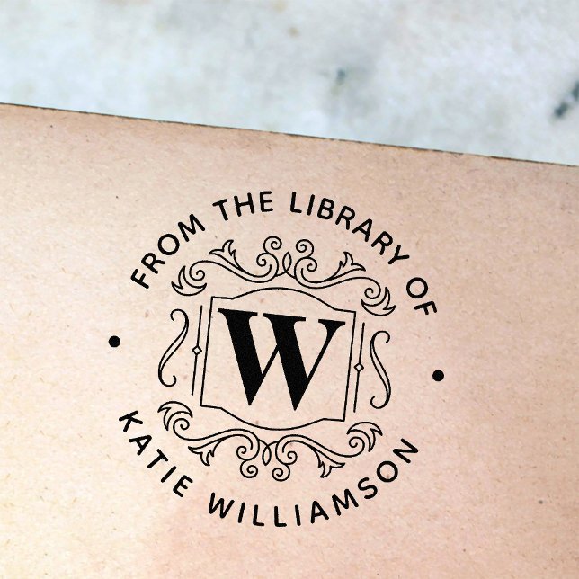 Classical British Monogram Personal Library Book Rubber Stamp (Creator Uploaded)