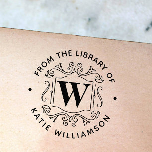 Classical British Monogram Personal Library Book Self-inking Stamp