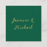 Classical Calligraphy Couple Names Green & Gold