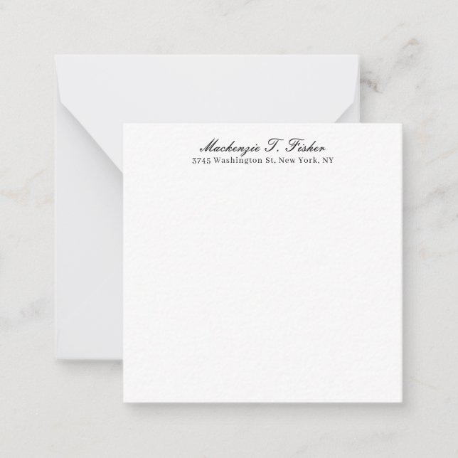 Classical Calligraphy Elegant Plain Black & White Card (Front)