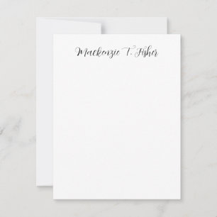 Classical Calligraphy Elegant Plain Black & White Card