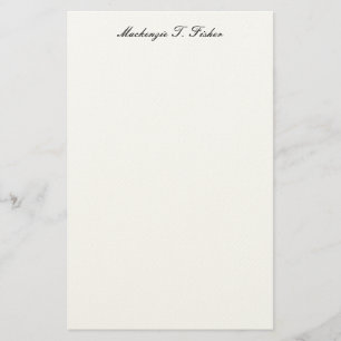 Classical Calligraphy Elegant Plain Black & White Stationery
