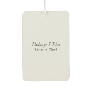 Classical Calligraphy Elegant Plain Simple Grey Car Air Freshener