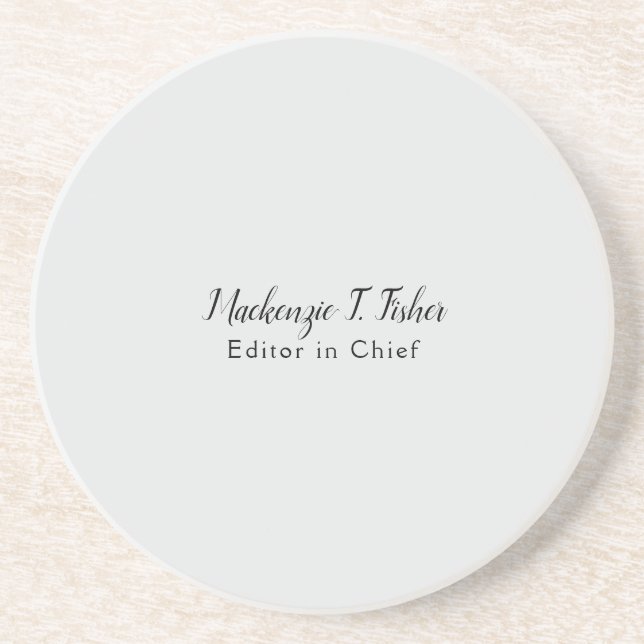 Classical Calligraphy Elegant Plain Simple Grey Coaster (Front)