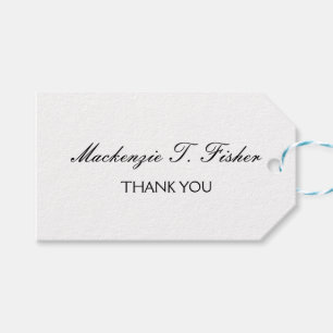 Classical Calligraphy Elegant Plain Simple White Gift Tags