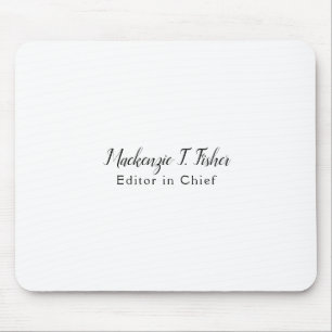 Classical Calligraphy Elegant Plain Simple White Mouse Mat