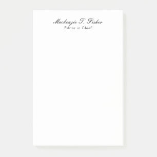 Classical Calligraphy Elegant Plain Simple White Post-it Notes