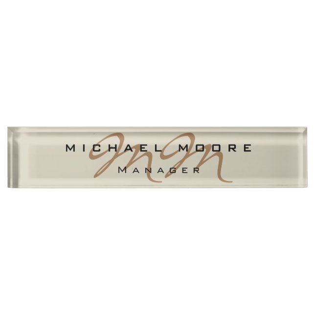 Classical Calligraphy Monogram Pastel Colour Nameplate (Front)
