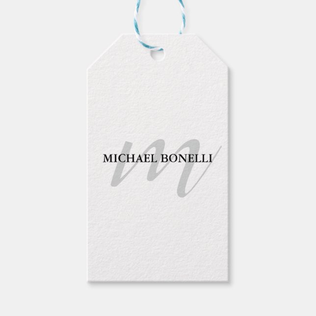 Classical calligraphy monogram professional gift tags (Front)