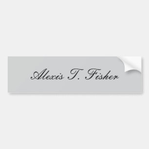 Classical Calligraphy Script Plain Simple Grey Bumper Sticker