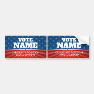 Classical Campaign iconic stars stripe cut in half Bumper Sticker