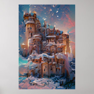 Classical Castle, Winter Mediaeval Castle, Fairy Poster
