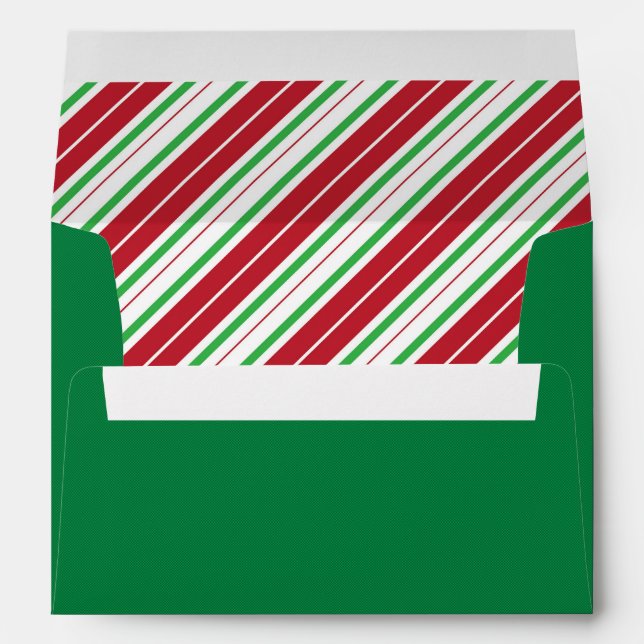 classical christmas stripes pre-addressed Envelope (Back (Bottom))