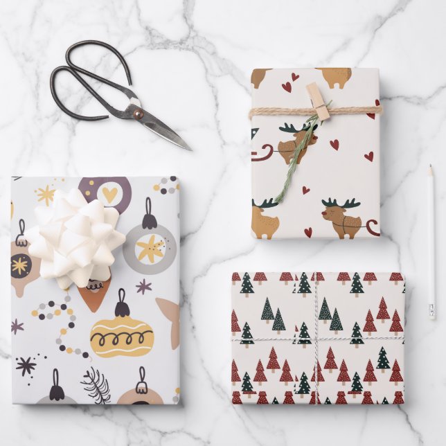 Classical Christmas  Wrapping Paper Sheet (Front)