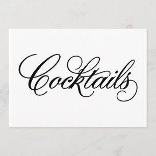 Classical Cocktails Wedding Sign Invitation
