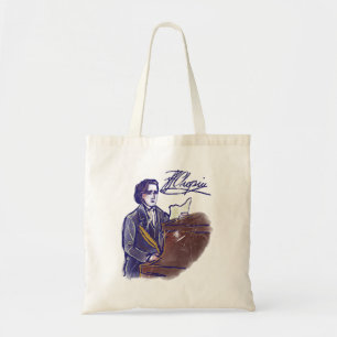 Classical Composer Chopin Piano Art Vintage  Tote Bag