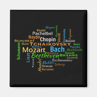 Classical Composers Word Cloud Magnet