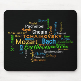 Classical Composers Word Cloud Mouse Mat