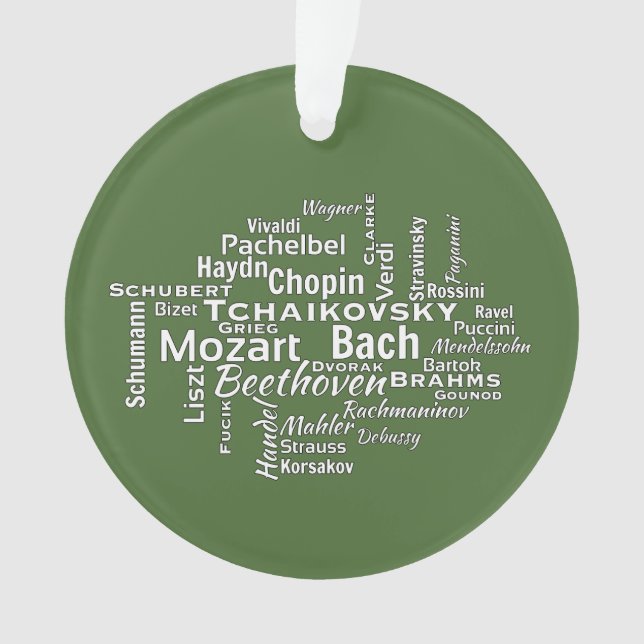Classical Composers Word Cloud Ornament (Front)