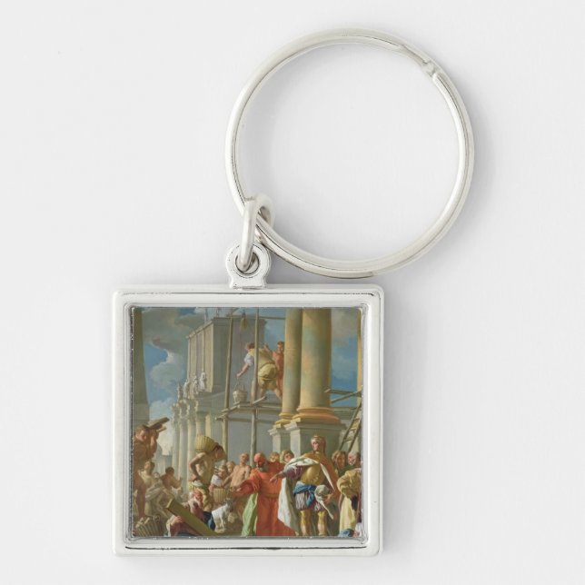 Classical Construction Scene Key Ring (Front)