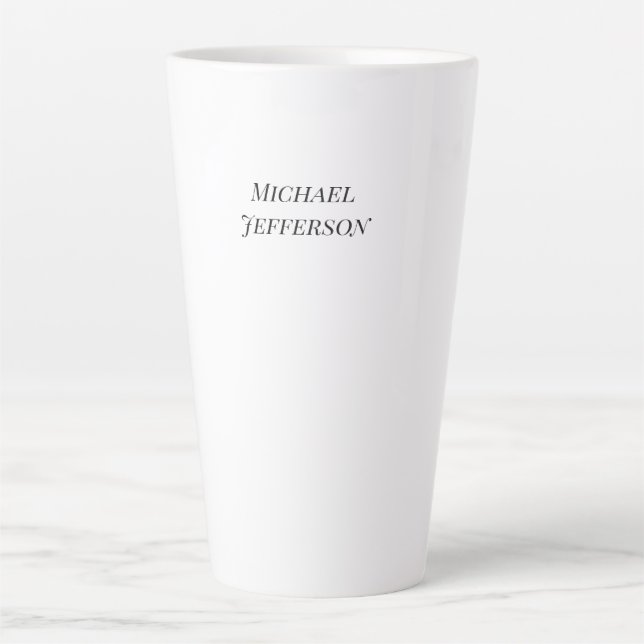 Classical Creative Trendy Black & White Latte Mug (Front)