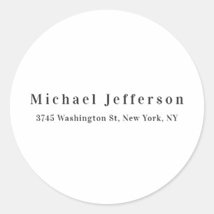 Classical Creative Trendy Black & White Minimalist Classic Round Sticker