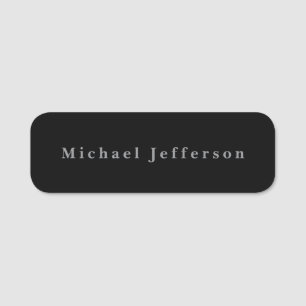 Classical Creative Trendy Black & White Minimalist Name Tag
