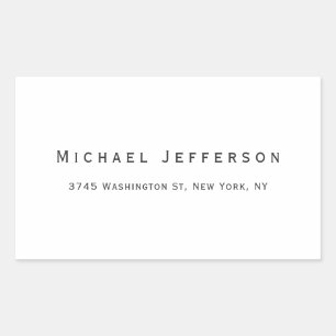 Classical Creative Trendy Black & White Minimalist Rectangular Sticker