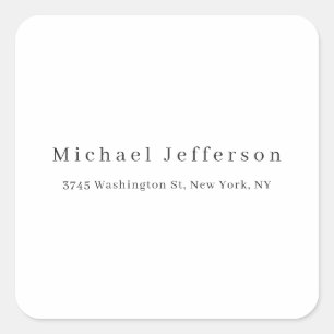 Classical Creative Trendy Black & White Minimalist Square Sticker
