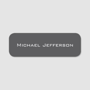 Classical Creative Trendy Dark Grey & White Name Tag