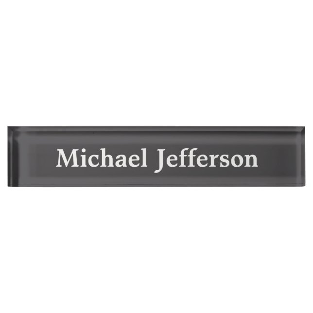 Classical Creative Trendy Dark Grey & White Nameplate (Front)