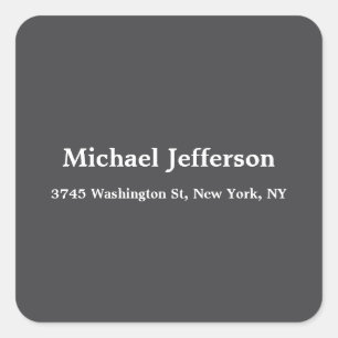 Classical Creative Trendy Dark Grey & White Square Sticker