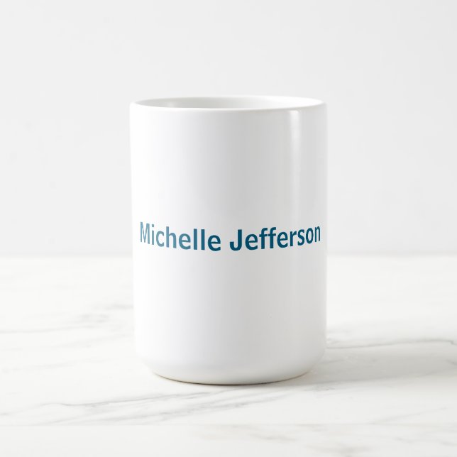 Classical Creative Trendy White Ocean Blue Coffee Mug (Center)