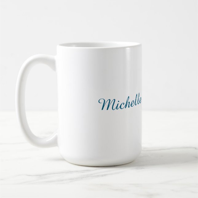 Classical Creative Trendy White Ocean Blue Coffee Mug (Left)