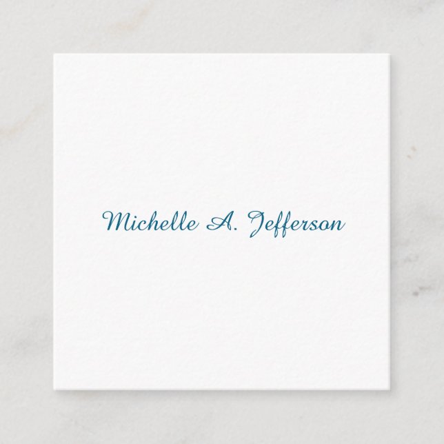 Classical Creative Trendy White Ocean Blue Enclosure Card (Front)