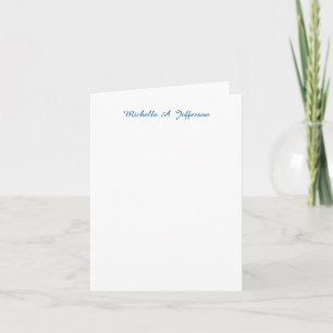 Classical Creative Trendy White Ocean Blue Note Card