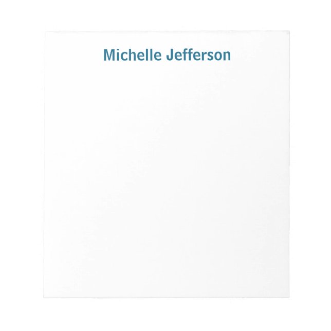 Classical Creative Trendy White Ocean Blue Notepad (Front)