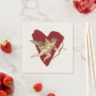 Classical Cupid Romantic Modern Wedding Elegant  Napkin