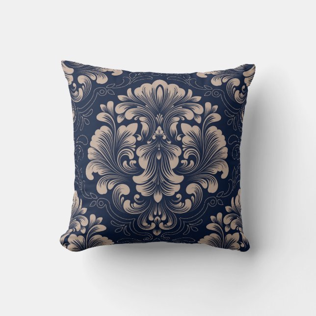 Classical Damask Seamless Victorian Texture Cushion (Front)