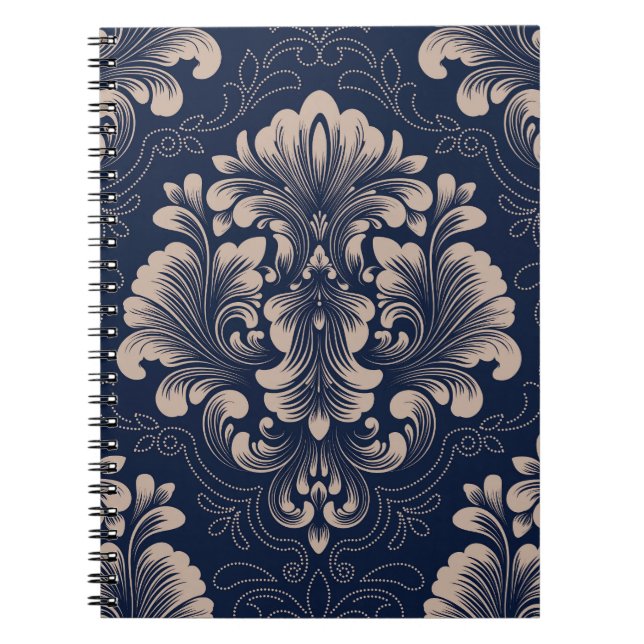 Classical Damask Seamless Victorian Texture Notebook (Front)