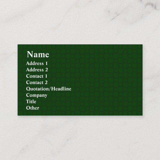 Classical dark green Business Card (Front)