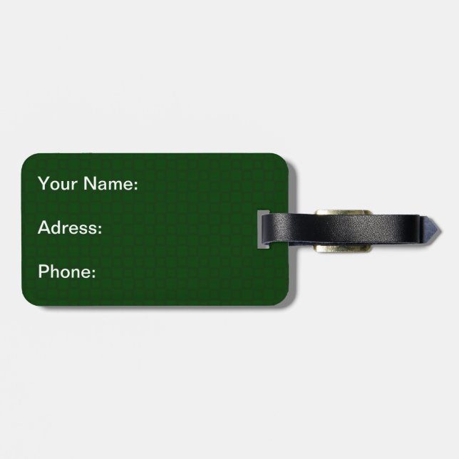 Classical dark green Luggage Tag (Back Horizontal)