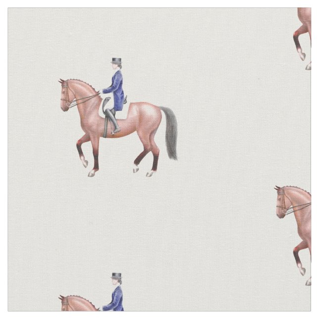 Classical Dressage Horse Equestrian Fabric (Close Up)