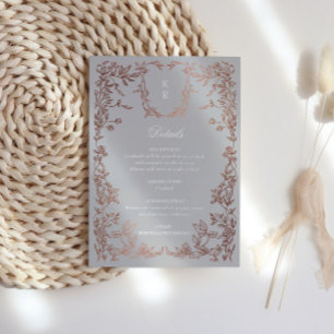 Classical Elegant Crest Monogram Wedding Reception Enclosure Card